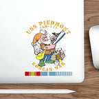 Die-Cut Vinyl Sticker - Navy - USS Piedmont (AD-17) w KOREA SVC - Korean War