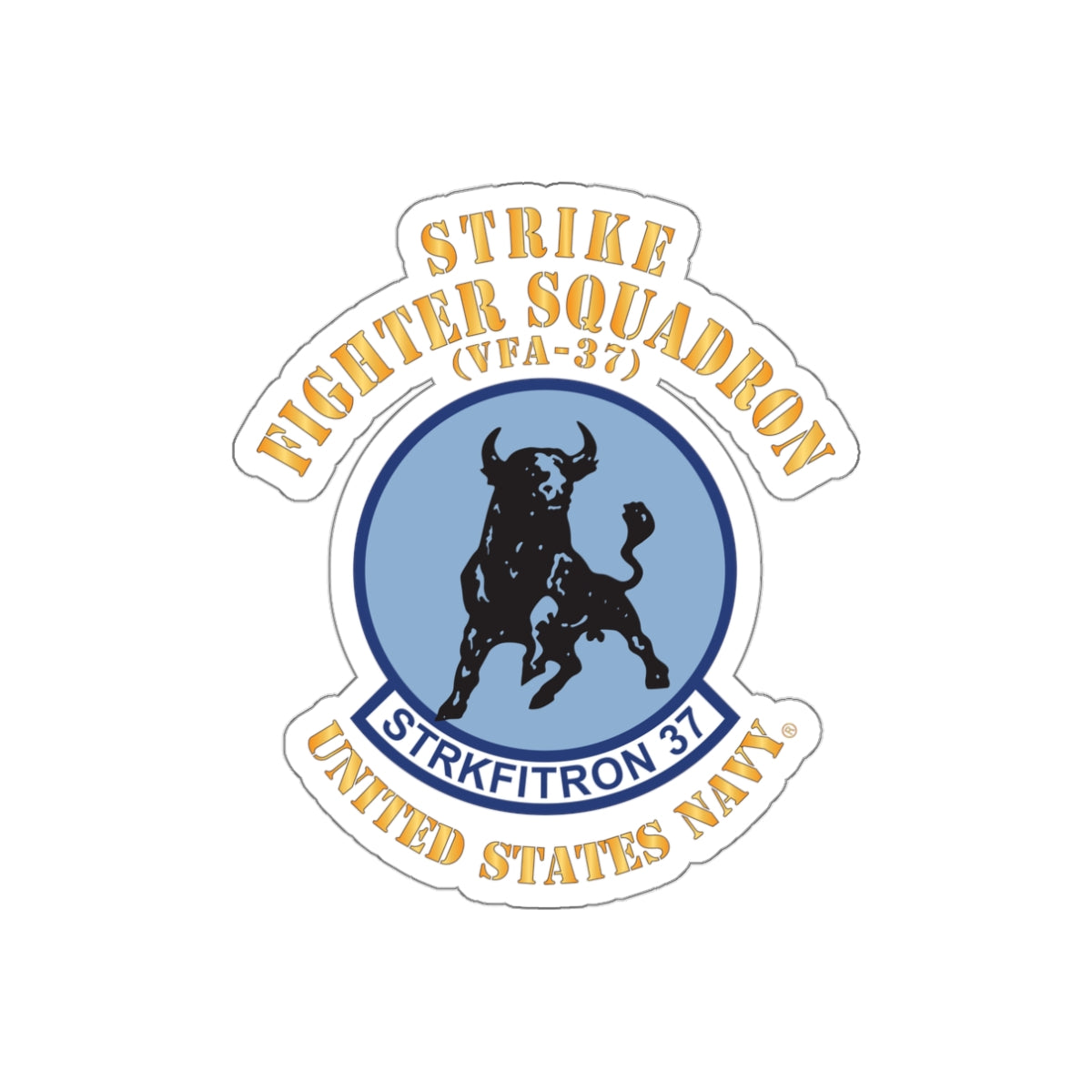 Die-Cut Vinyl Sticker - Navy - Strike Fighter Squadron 37 (VFA-37)