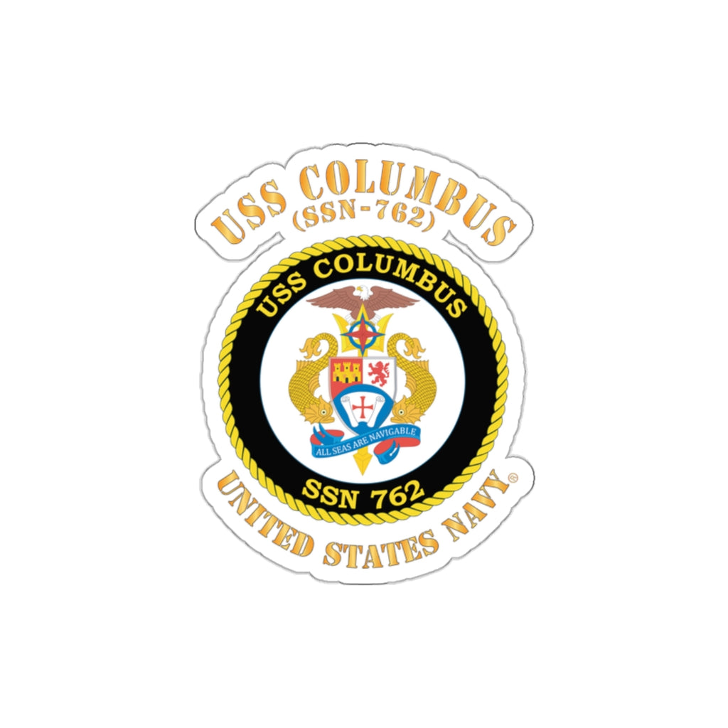 Die-Cut Vinyl Sticker - Navy - USS Columbus (SSN-762)