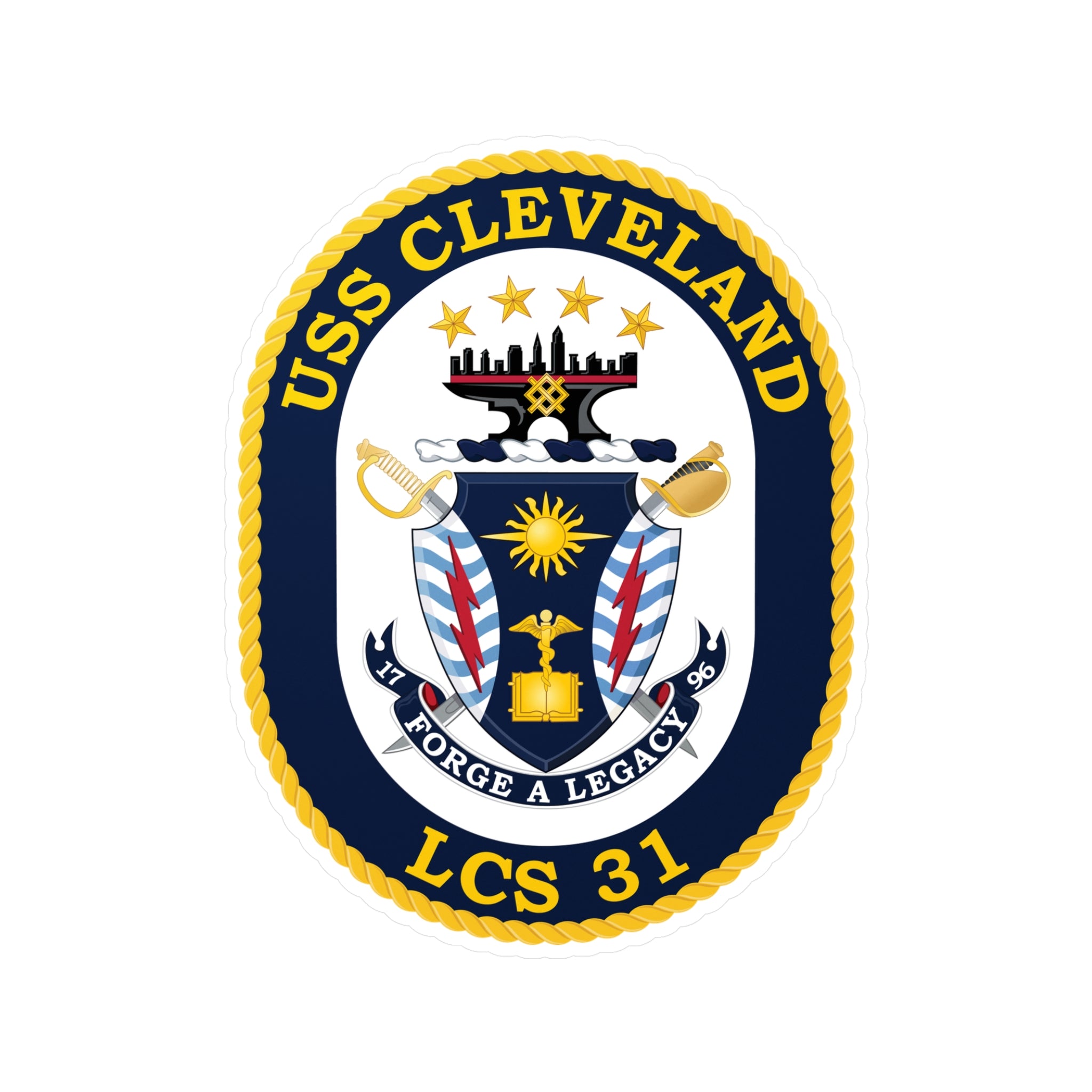 Kiss-Cut Vinyl Decal - Navy - USS Cleveland (LCS-31) wo txt
