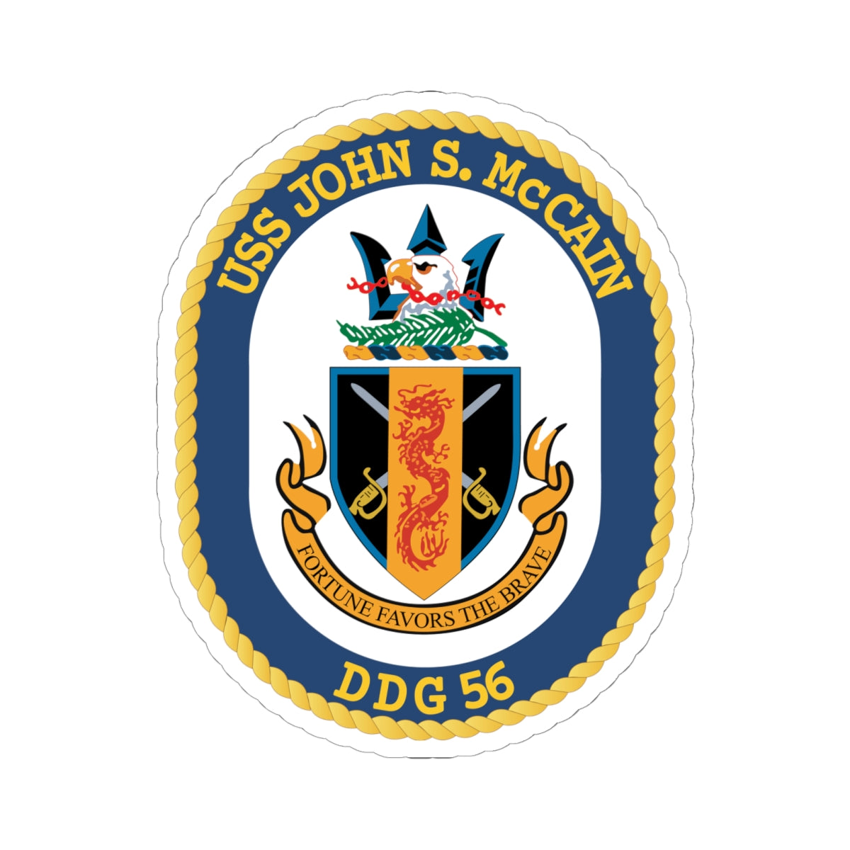 Kiss-Cut Stickers - Navy - USS John S. McCain (DDG-56) wo txt