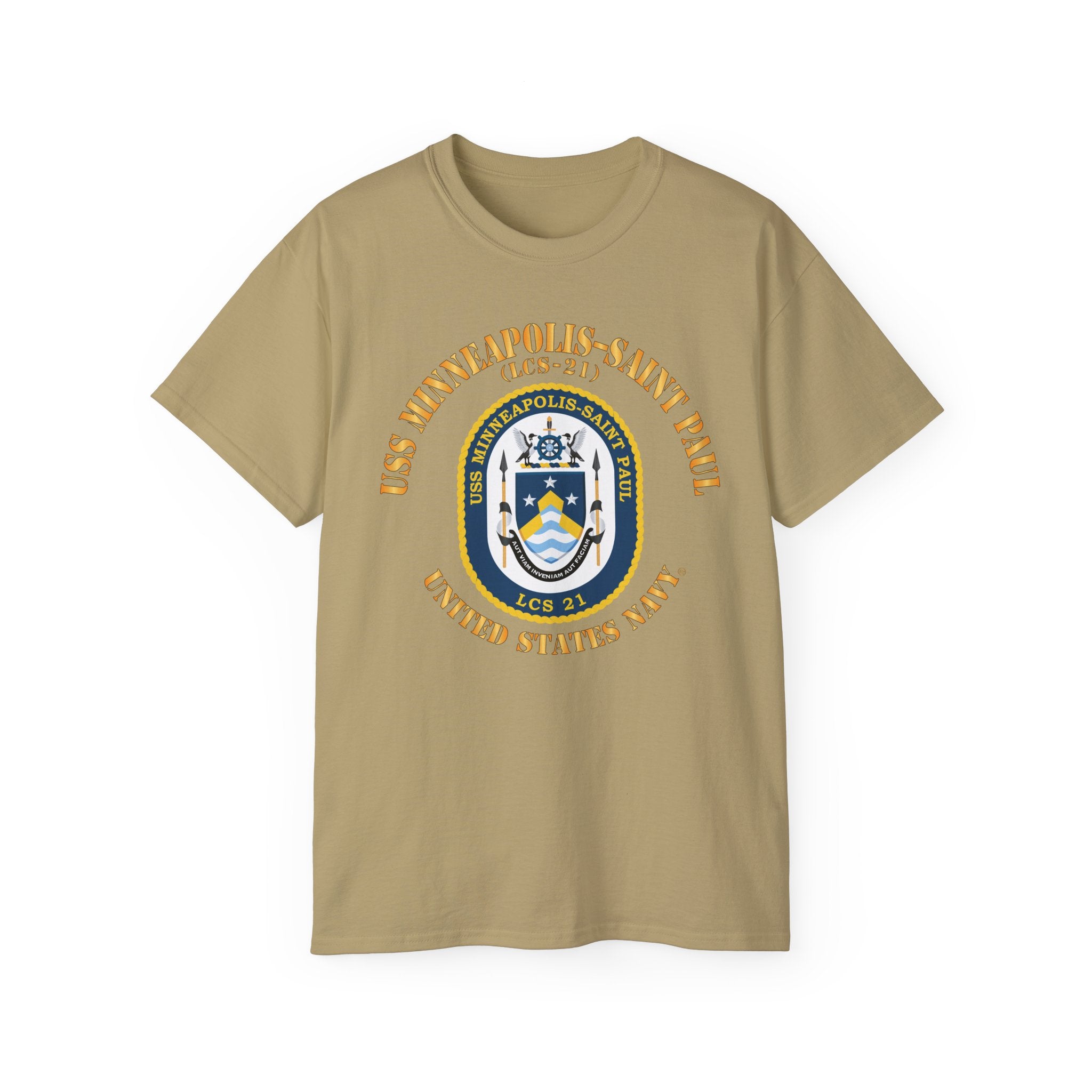 Unisex Ultra Cotton T-Shirt - Navy - USS Minneapolis–Saint Paul (LCS-21)