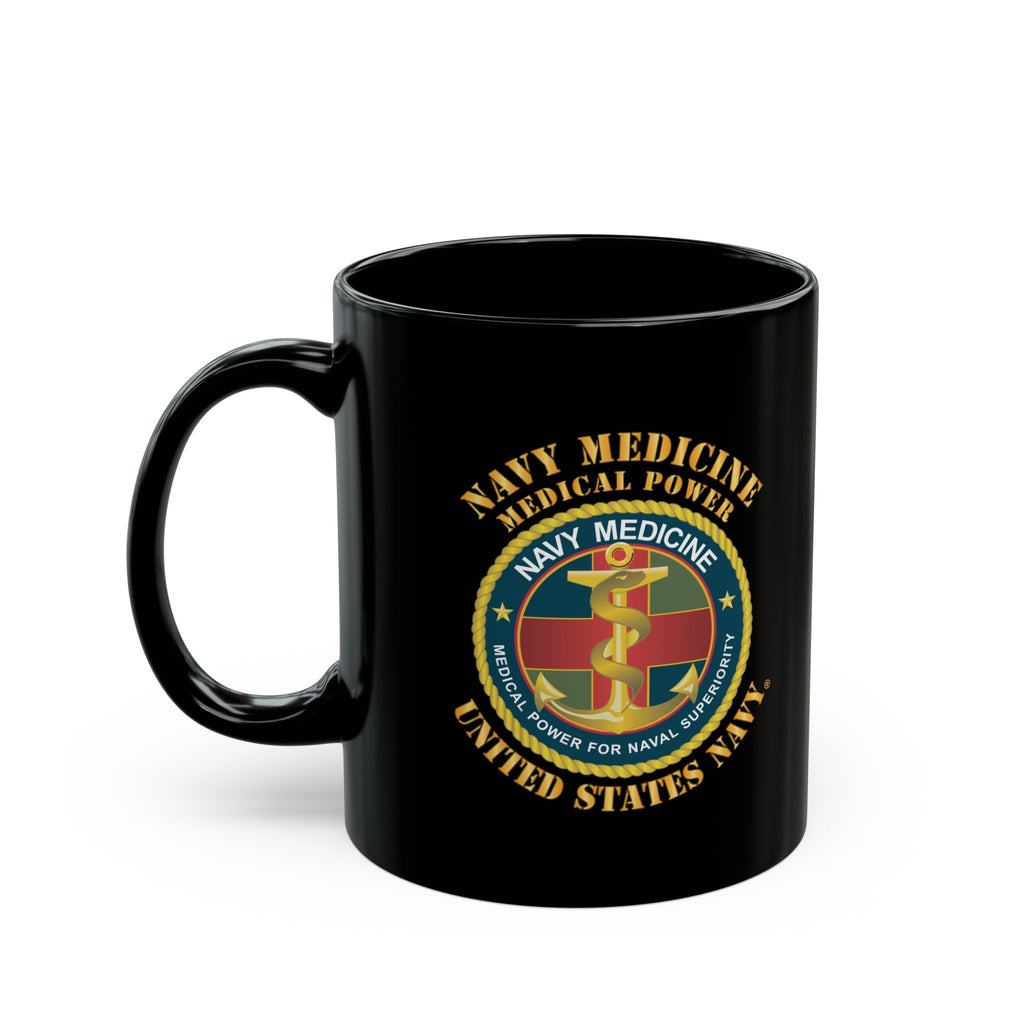 Black Mug (11oz, 15oz) - Navy Medicine - Medical Power for Naval Superiority X 300