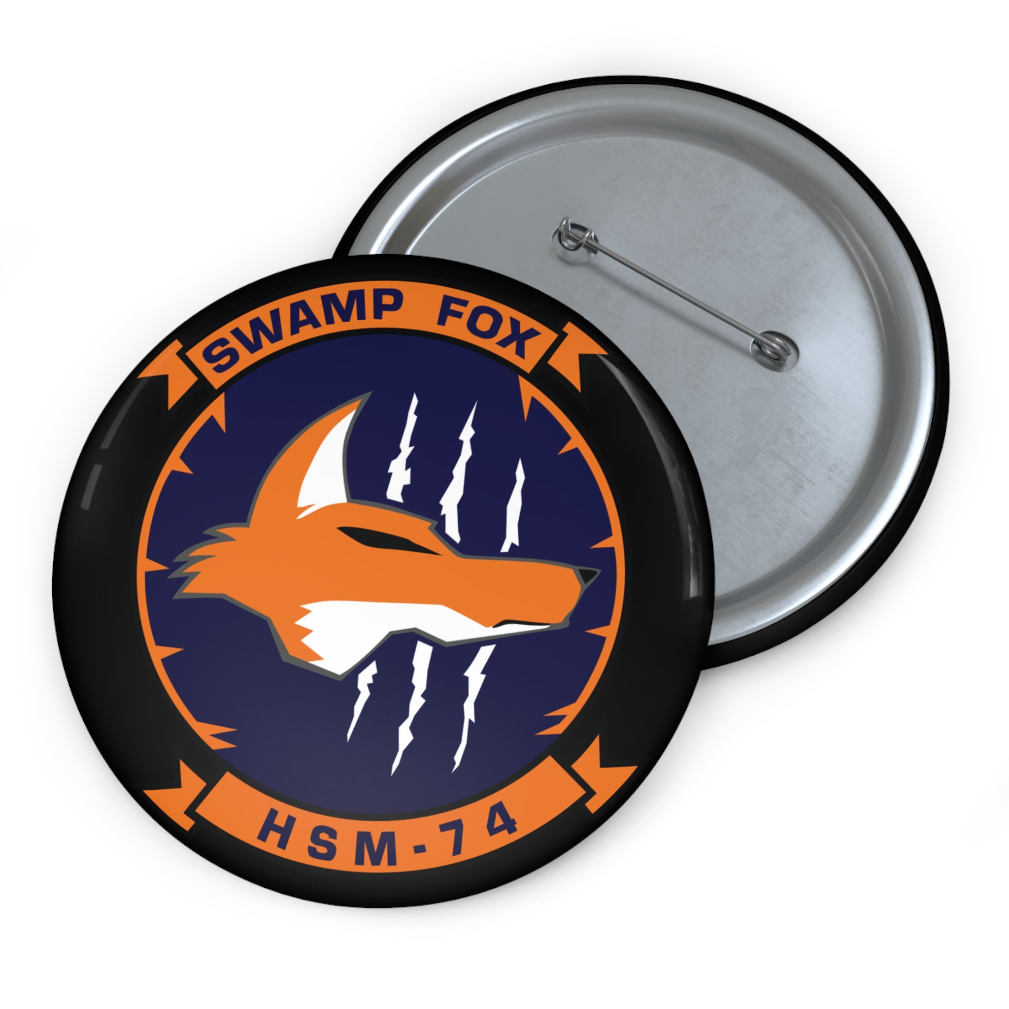 Custom Pin Button - Navy - Helicopter Maritime Strike Seven Four (HSM-74) wo txt