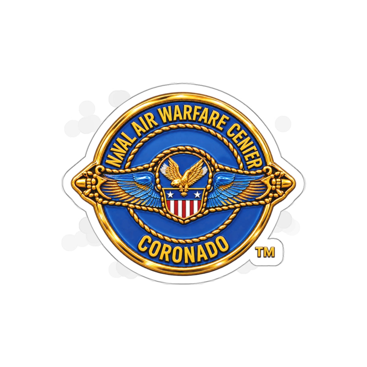 Die-Cut Vinyl Sticker - Navy - Naval Air Warfare Center - Coronado - Crest - 3D - Enhanced