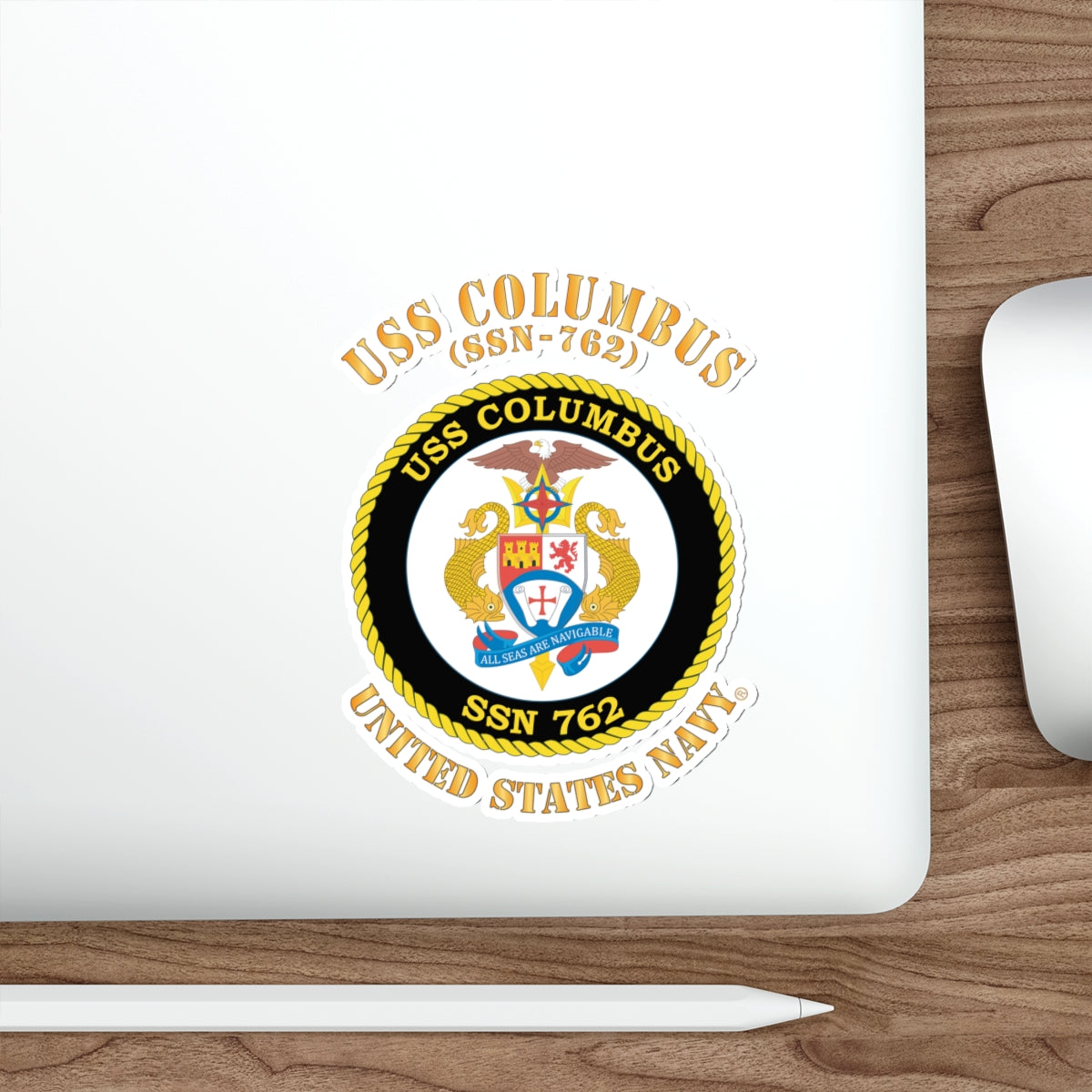 Die-Cut Vinyl Sticker - Navy - USS Columbus (SSN-762)