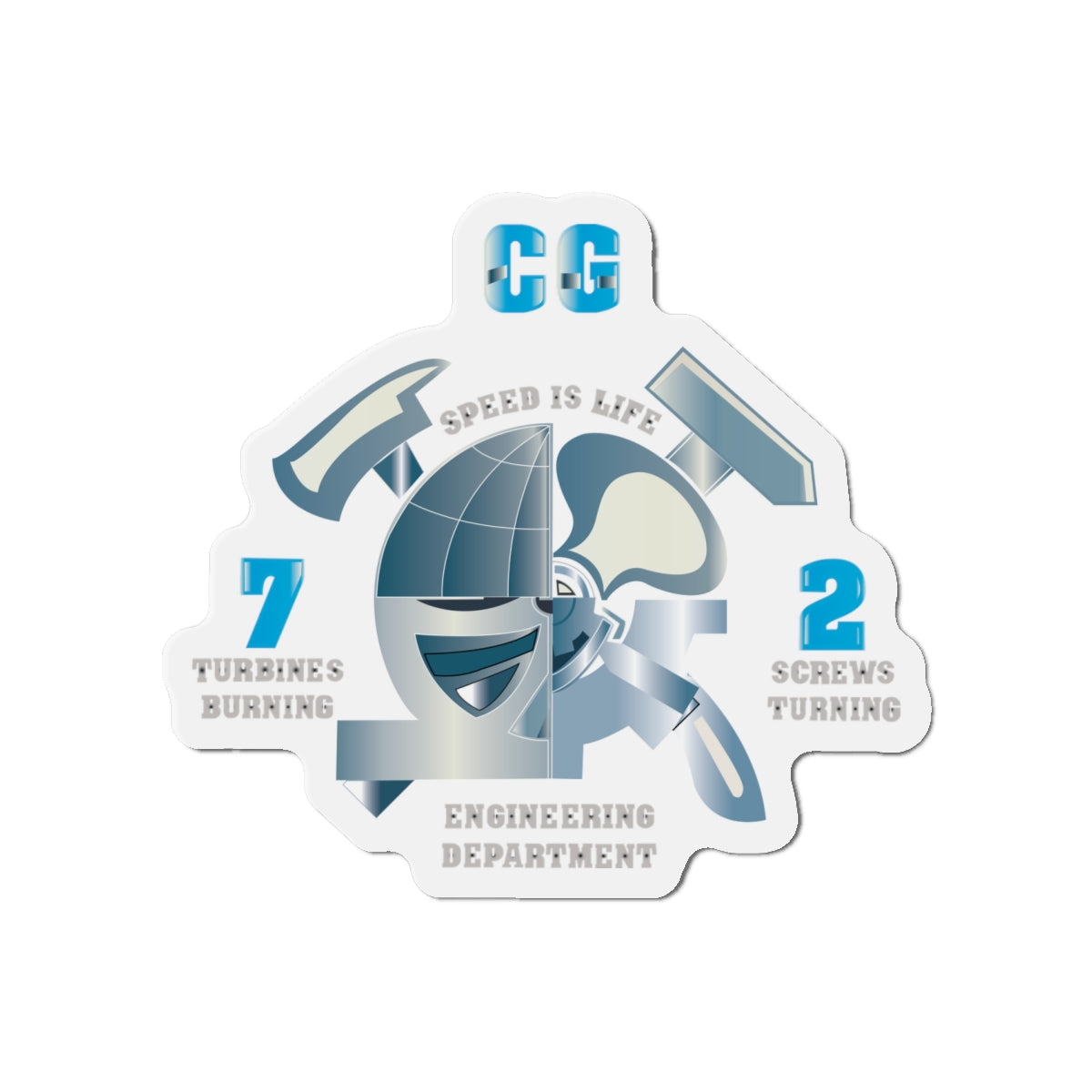 Die-Cut Magnet - Navy - CG 72 - Engineering Department