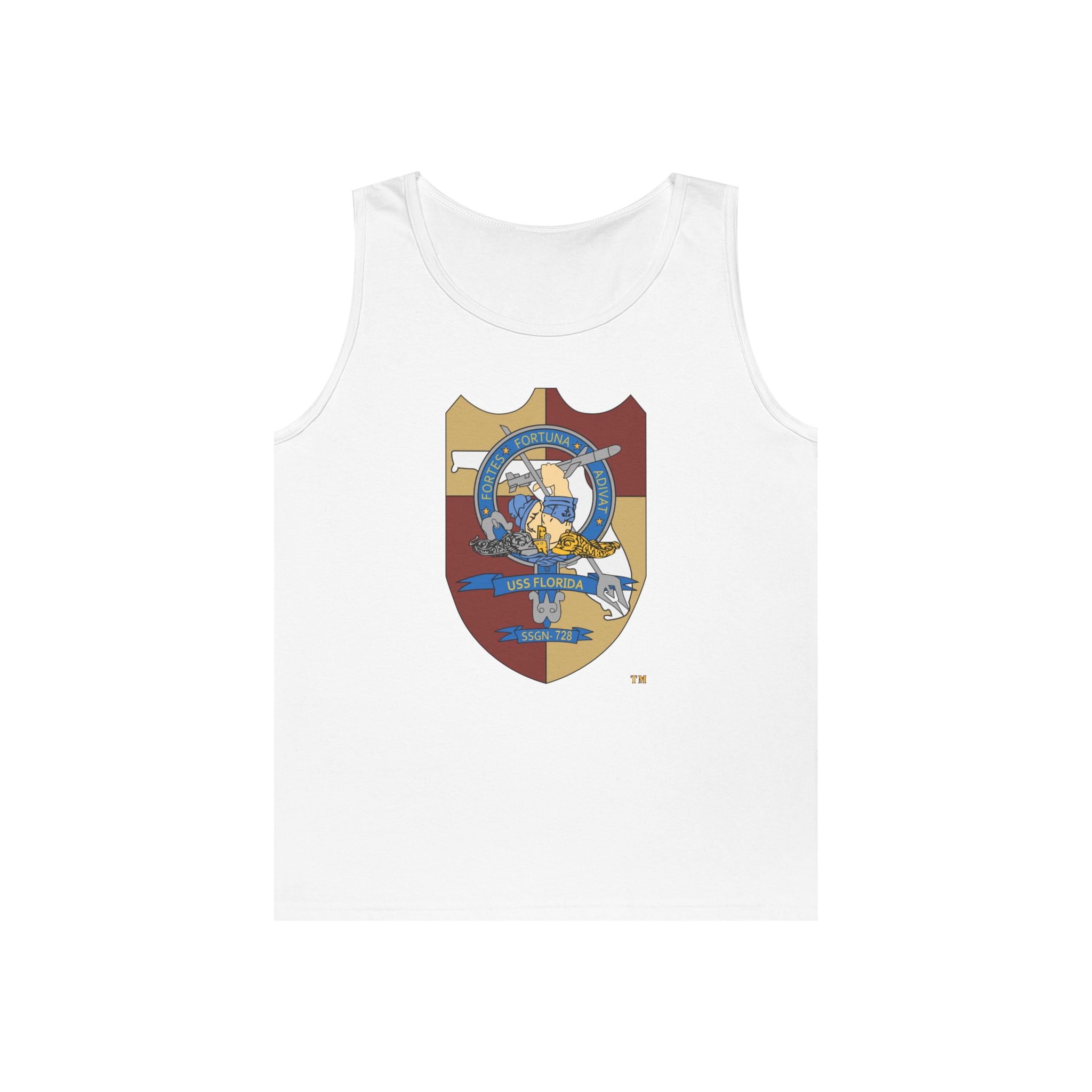 Unisex Heavy Cotton Tank Top - Navy - USS Florida (SSGN-728) wo txt