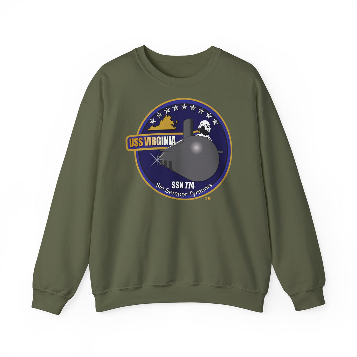 Unisex Heavy Blend™ Crewneck Sweatshirt -  Navy - USS Virginia (SSN-774) wo txt X 300