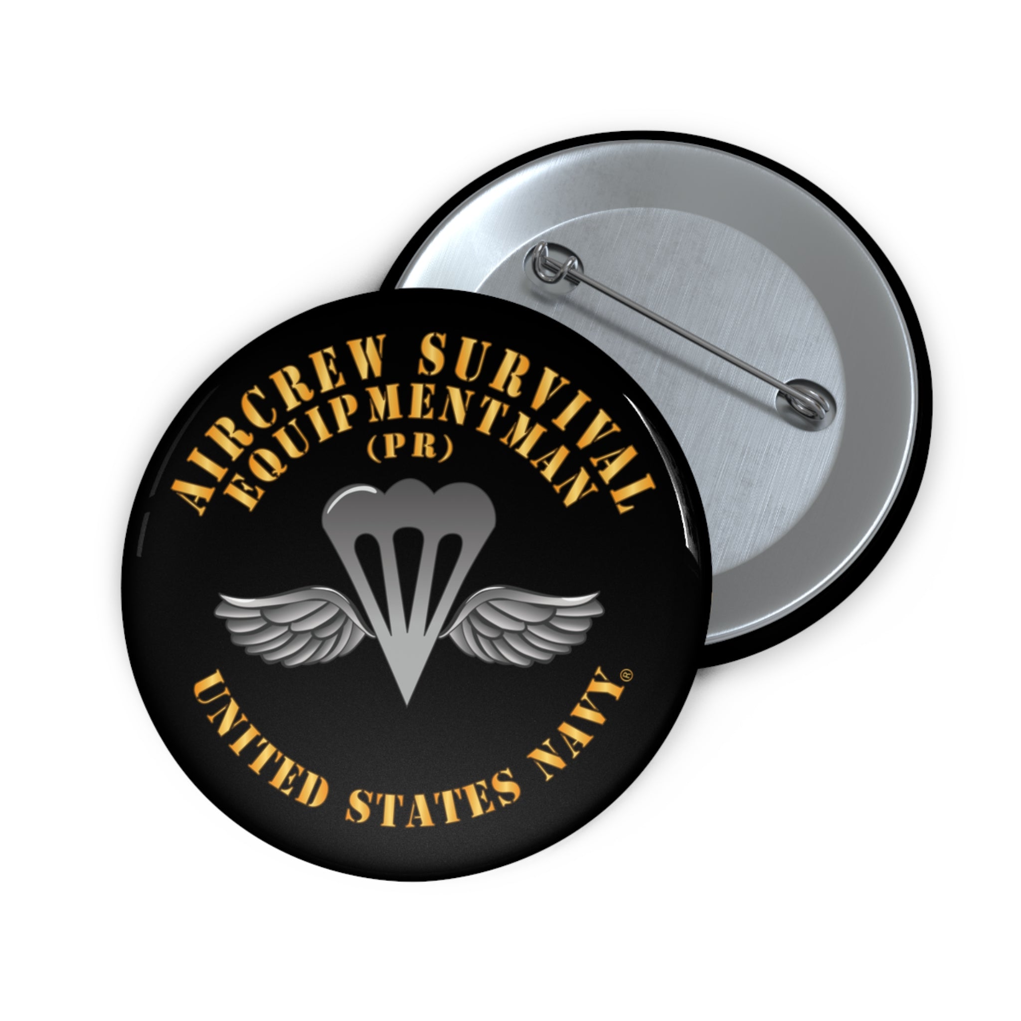Custom Pin Button - Navy - Rate - Aircrew Survival Equipmentman (PR)
