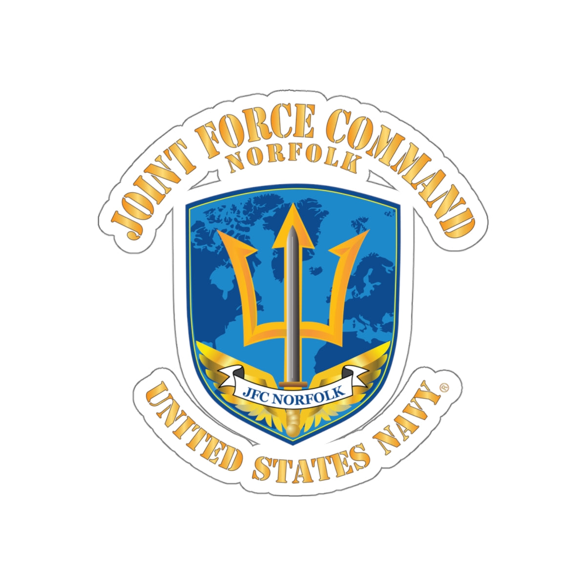 Die-Cut Vinyl Sticker - Navy - Joint Force Command - Norfolk