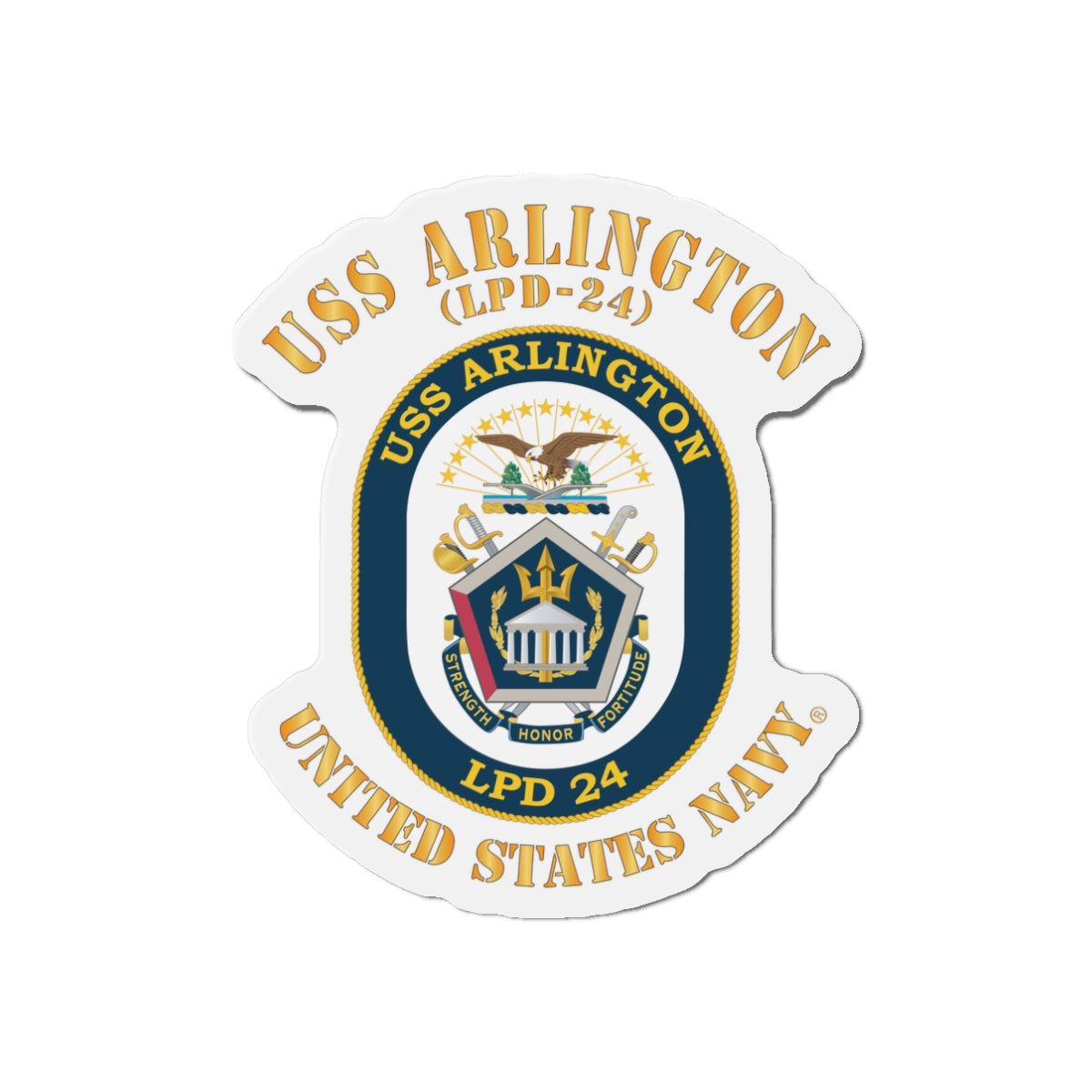 Die-Cut Magnet - Navy - USS Arlington (LPD-24)