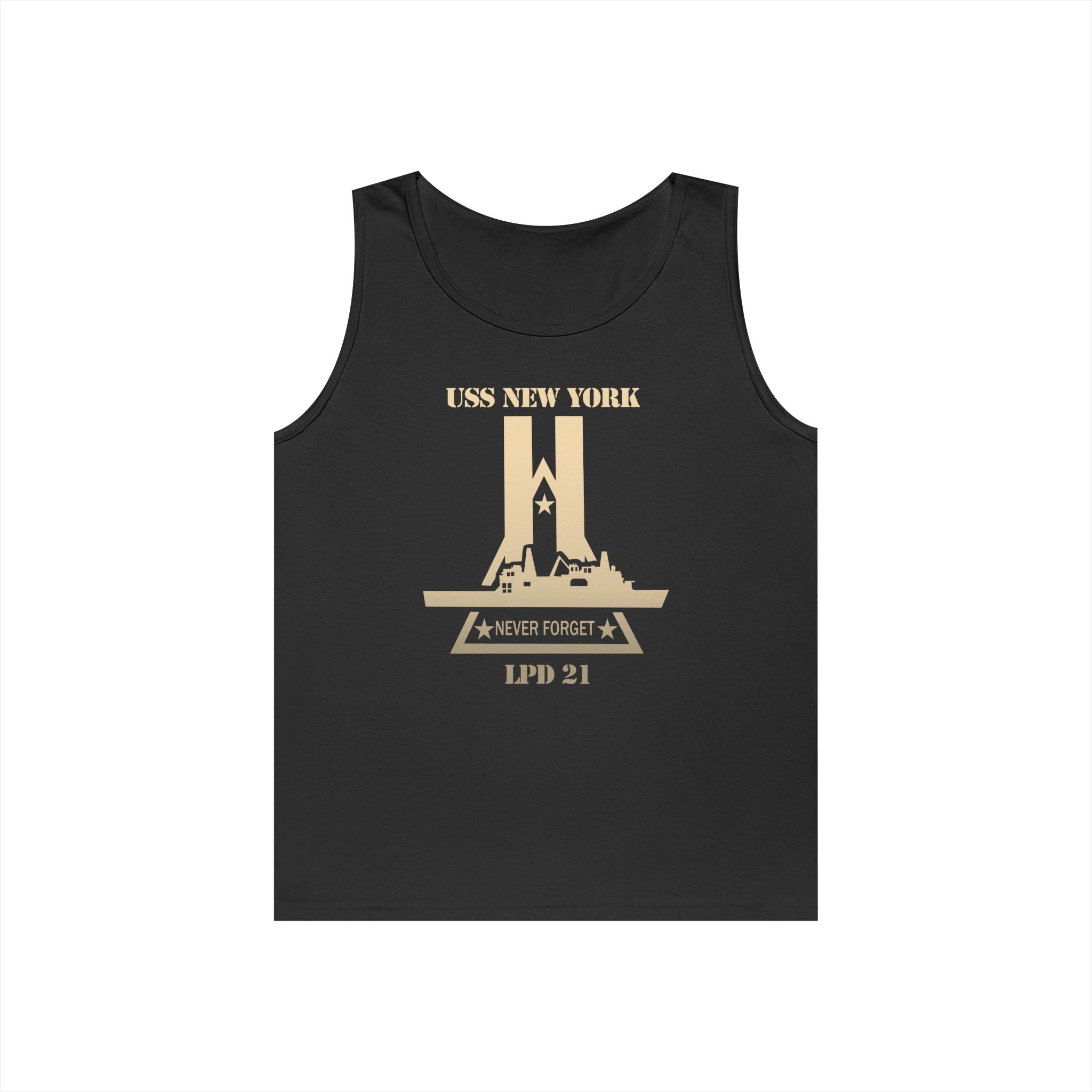 Unisex Heavy Cotton Tank Top - Navy - USS New York (LPD-21) wo Txt X 300