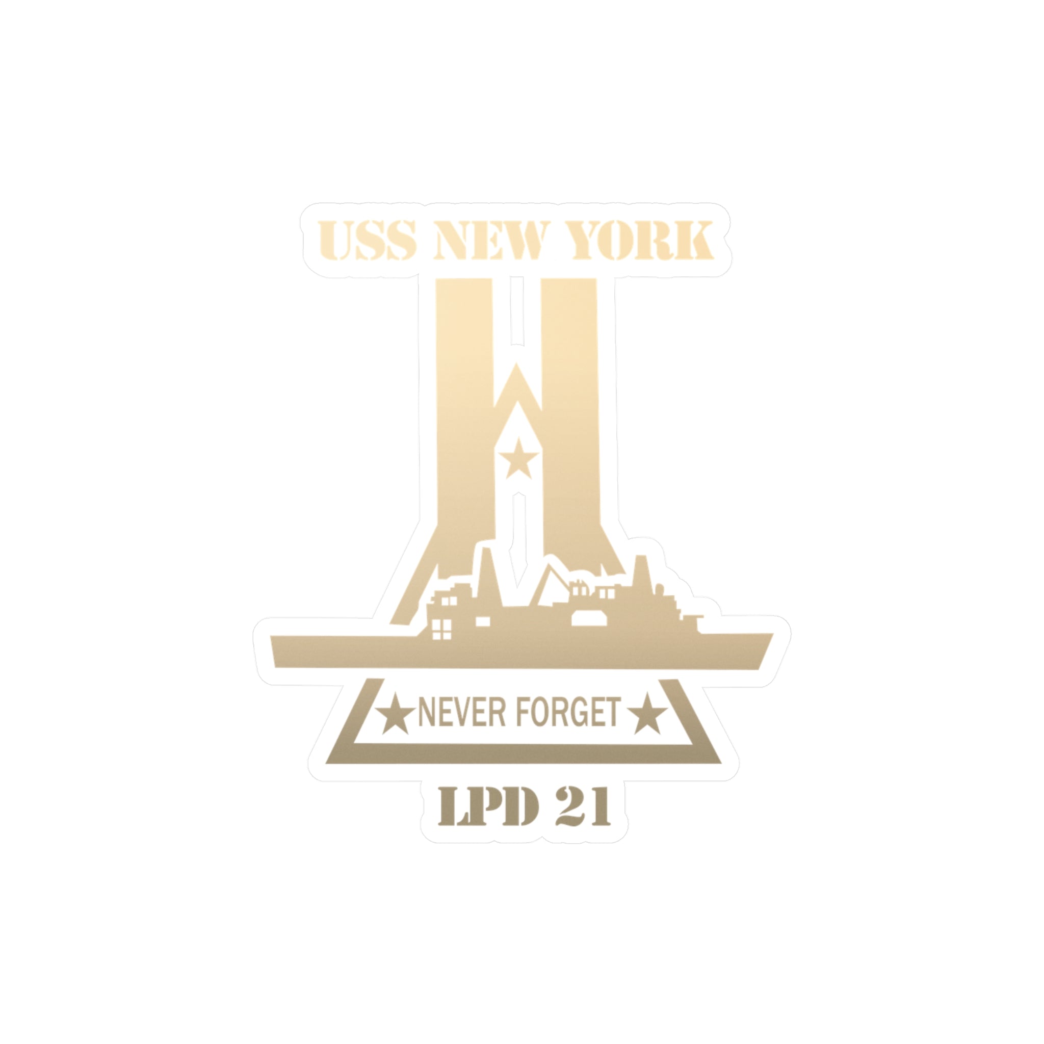 Kiss-Cut Vinyl Decal - Navy - USS New York (LPD-21) wo Txt X 300