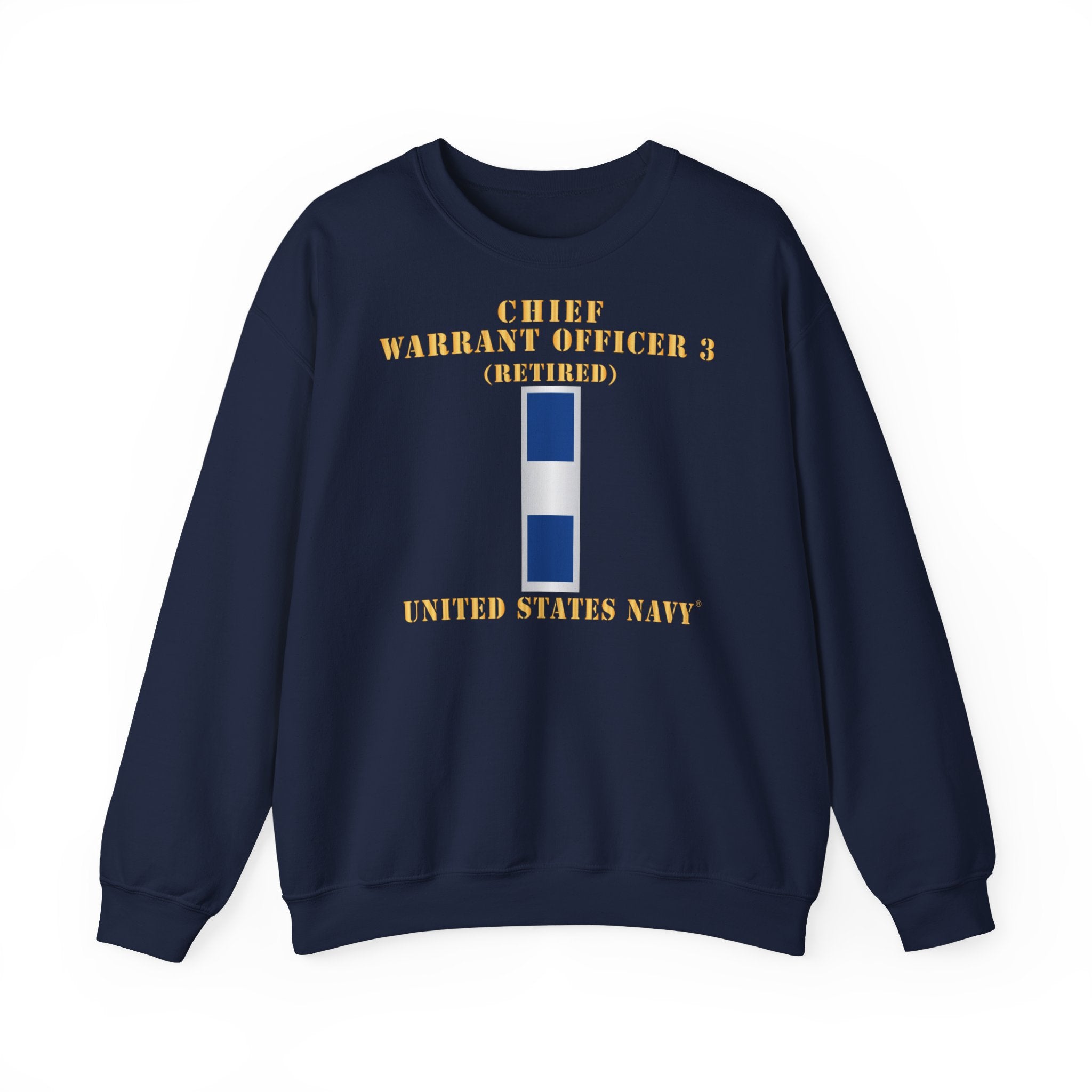Unisex Heavy Blend™ Crewneck Sweatshirt - Navy - Chief Warrant Officer 3 - CW03 - Retired