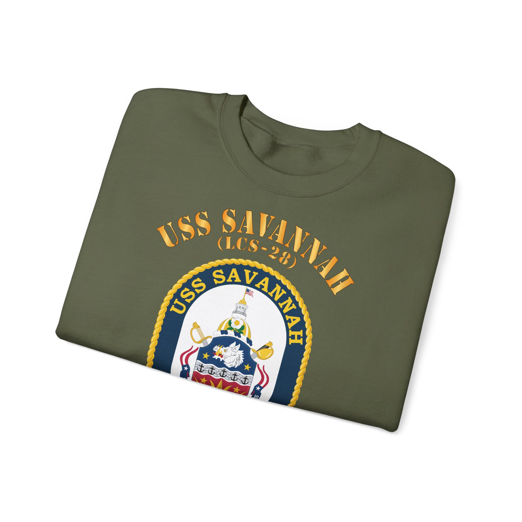 Unisex Heavy Blend™ Crewneck Sweatshirt - Navy - USS Savannah (LCS-28)