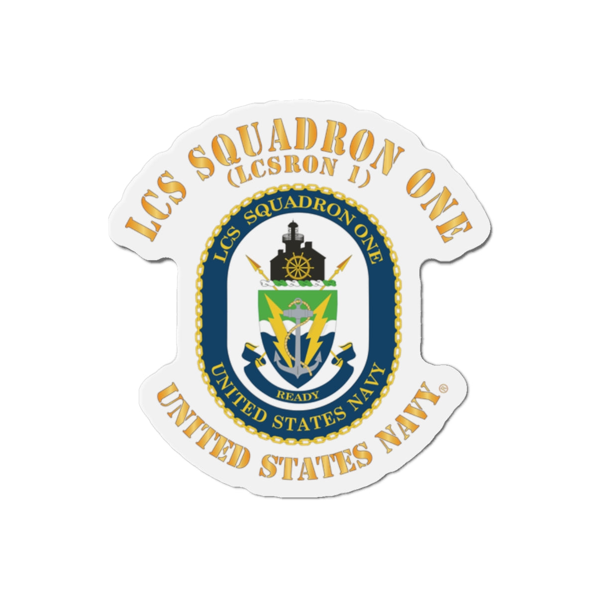 Die-Cut Magnet - Navy - LCS Squadron One (LCSRON 1)