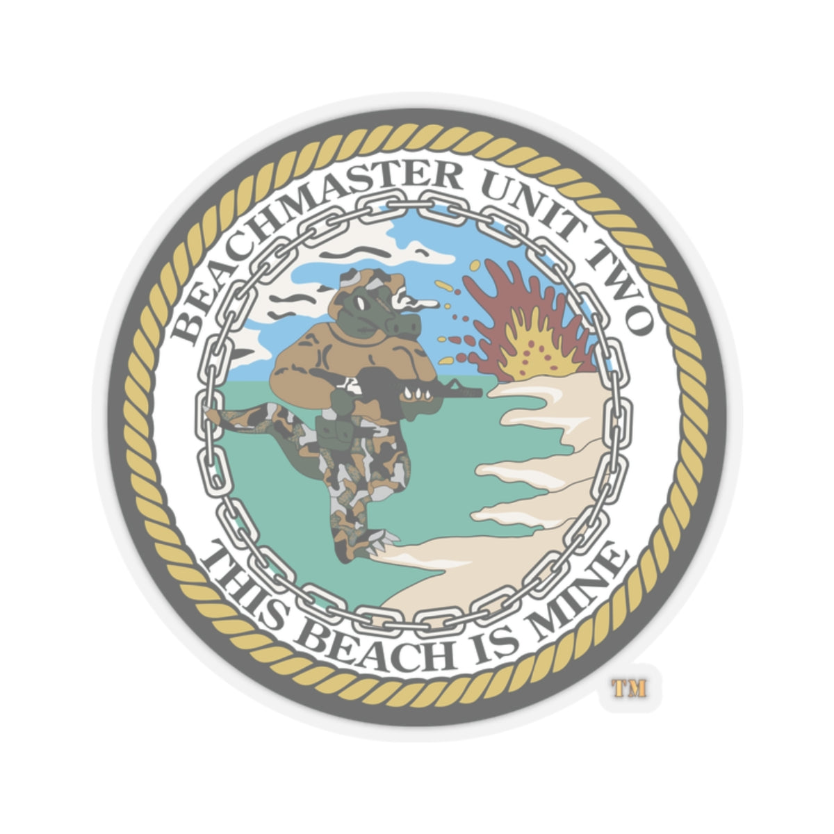 Kiss-Cut Stickers - Navy - Beachmaster Unit Two (BMU-2) wo txt X 300