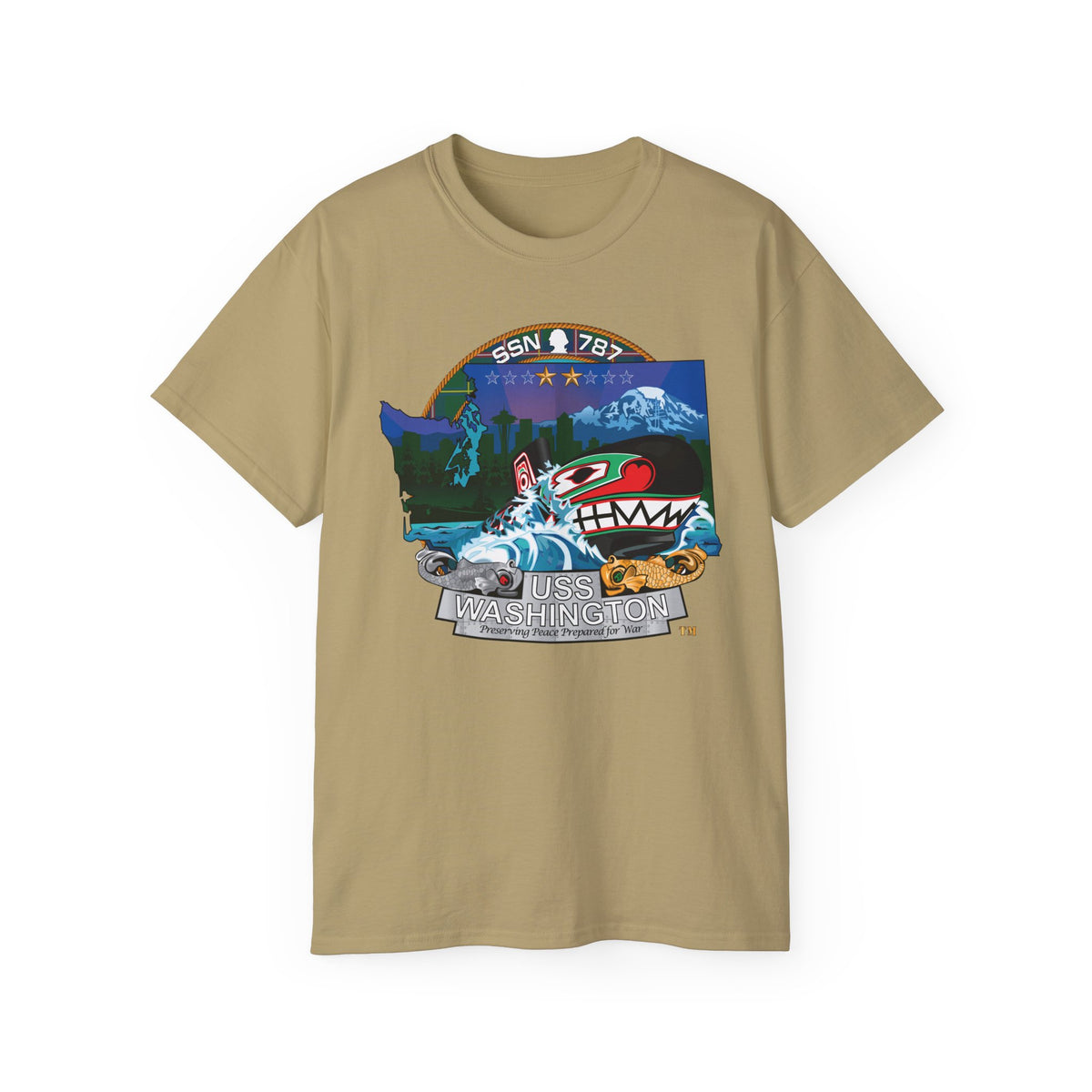 Unisex Ultra Cotton T-Shirt - Navy - USS Washington (SSN-787) wo txt X 300