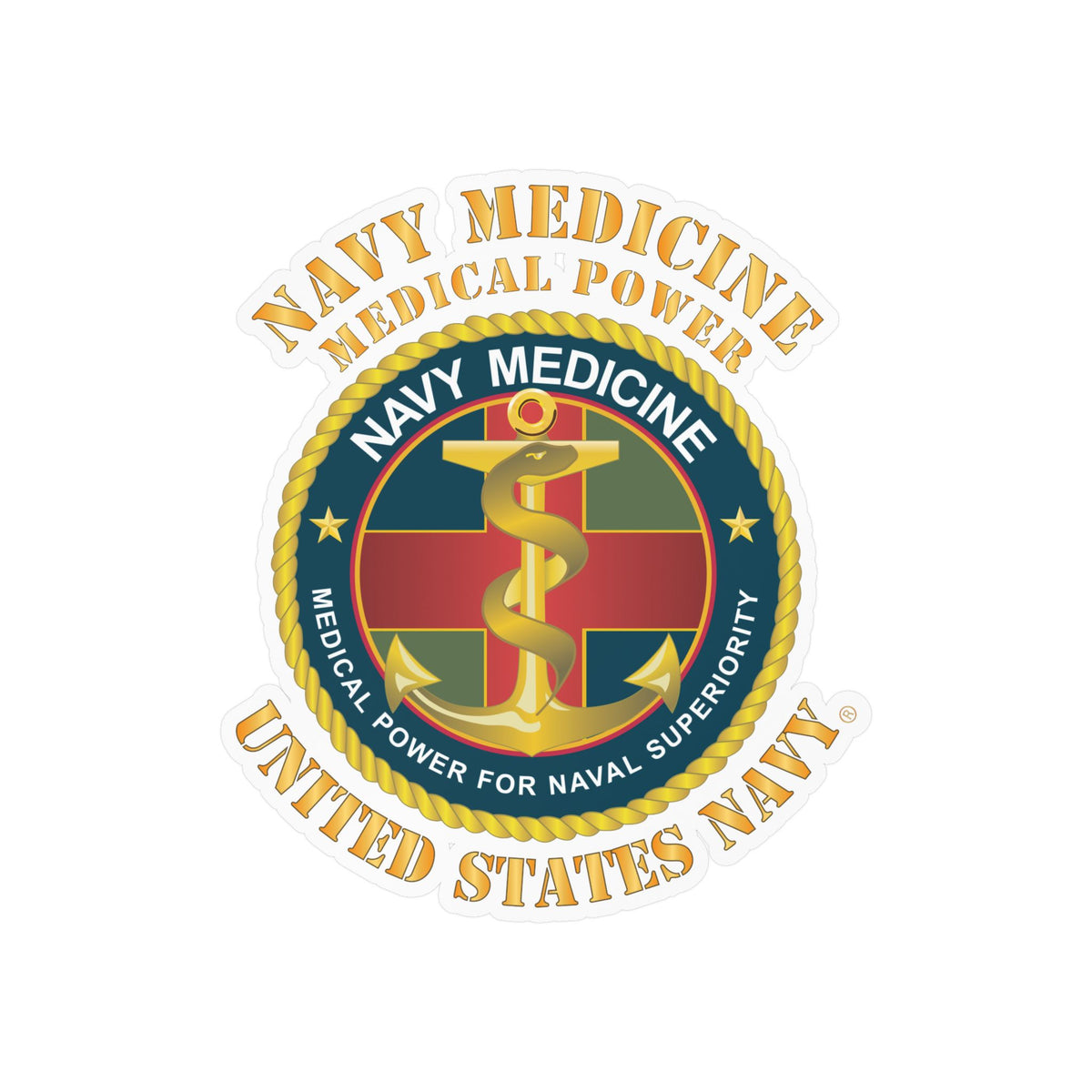 Kiss-Cut Vinyl Decal - Navy Medicine - Medical Power for Naval Superiority X 300