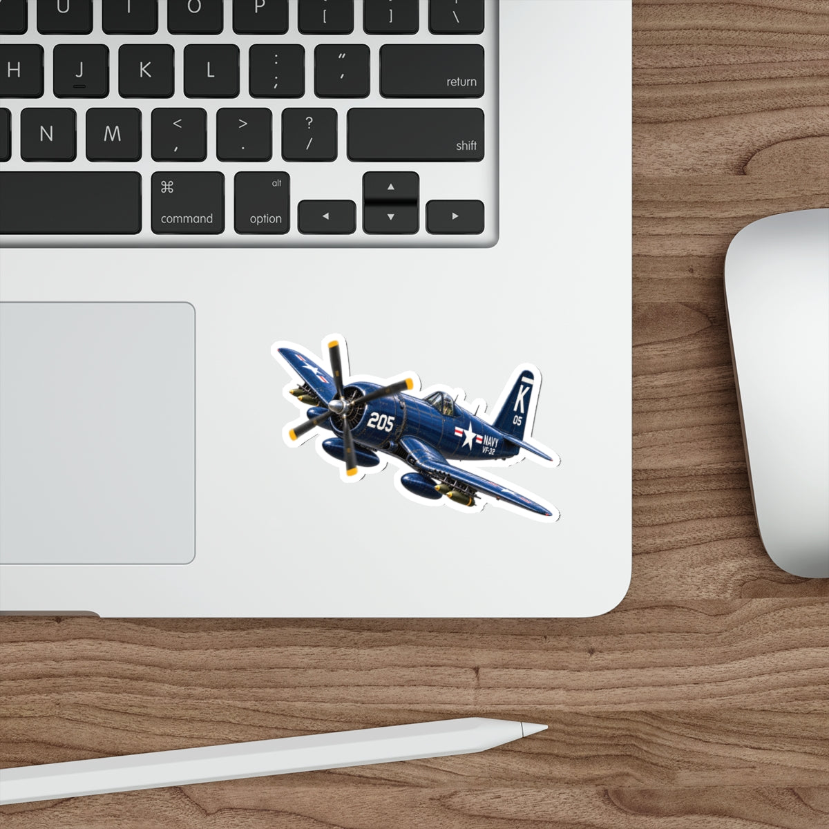 Die-Cut Vinyl Sticker - NAVY - F4U-4 Corsair 205 (VF-32) - 3D - Enhanced