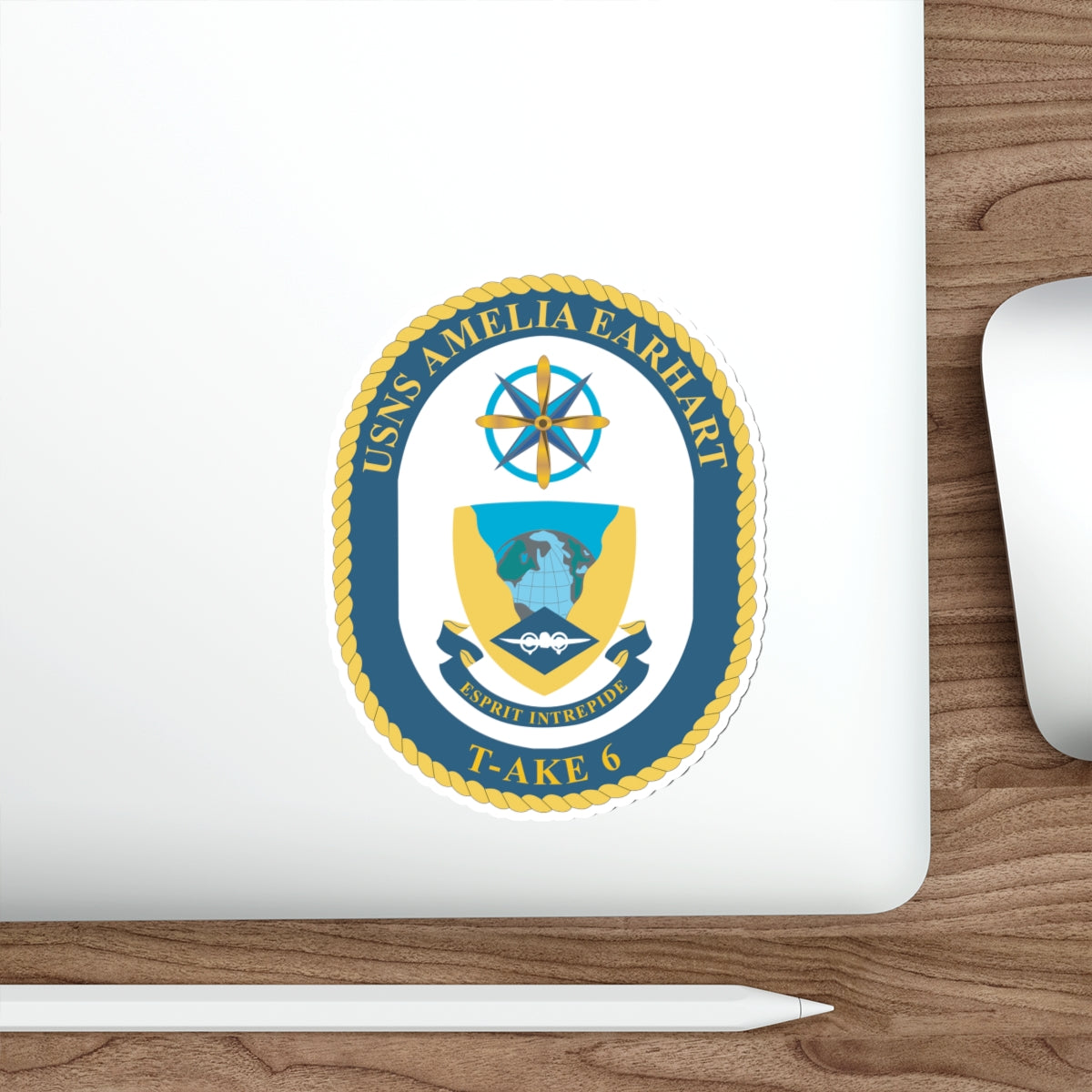 Die-Cut Vinyl Sticker - Navy - USNS Amelia Earhart (T-AKE 6) wo txt