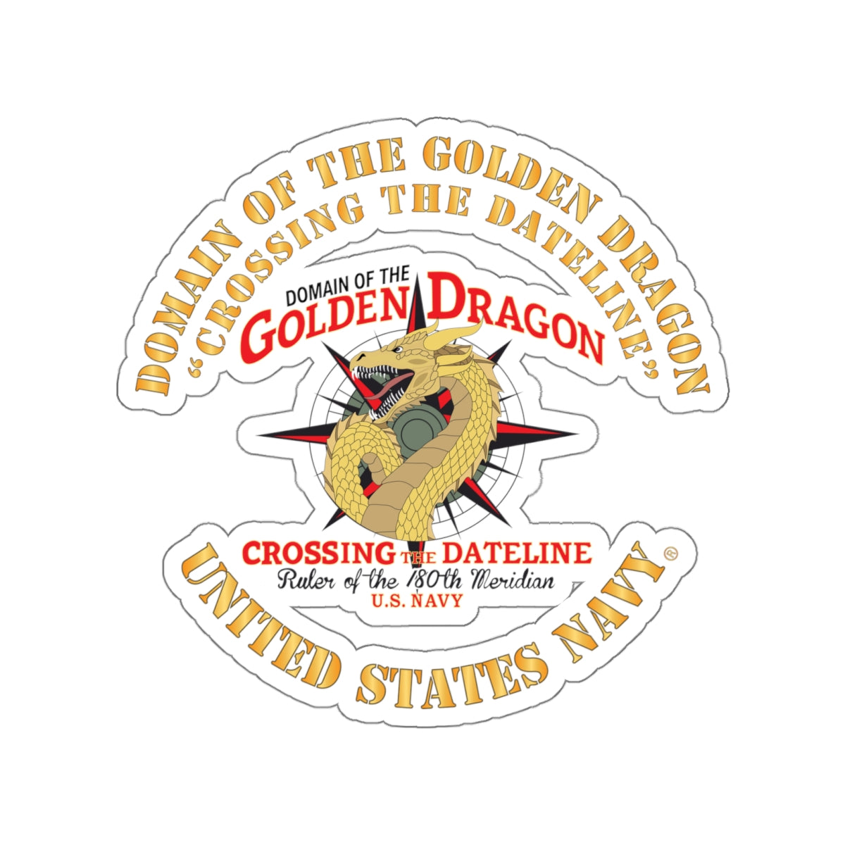 Die-Cut Vinyl Sticker - Navy - Domain of the Golden Dragon