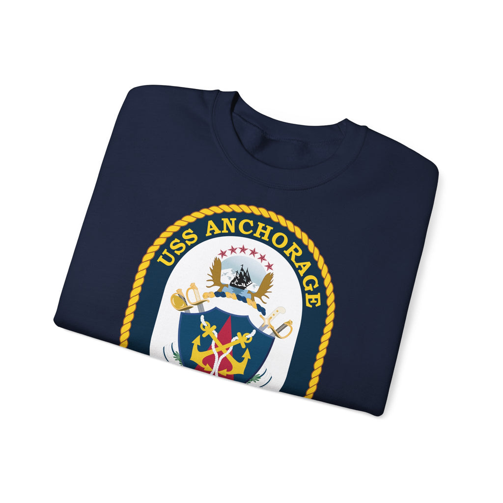 Unisex Heavy Blend™ Crewneck Sweatshirt - Navy - USS Anchorage (LPD-23) wo txt