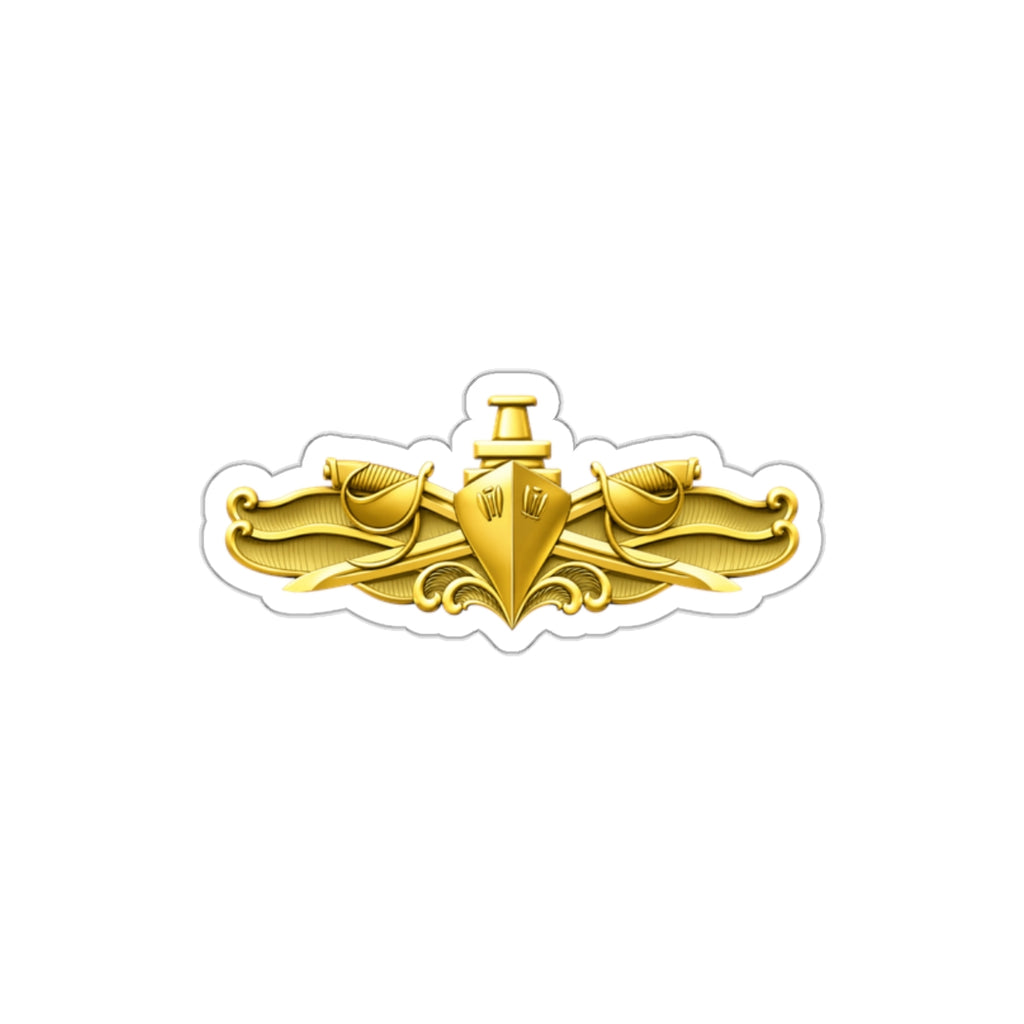 Die-Cut Vinyl Sticker - Navy - Badge - Surface Warfare Officer (SWO) wo txt - 3D - Enhanced
