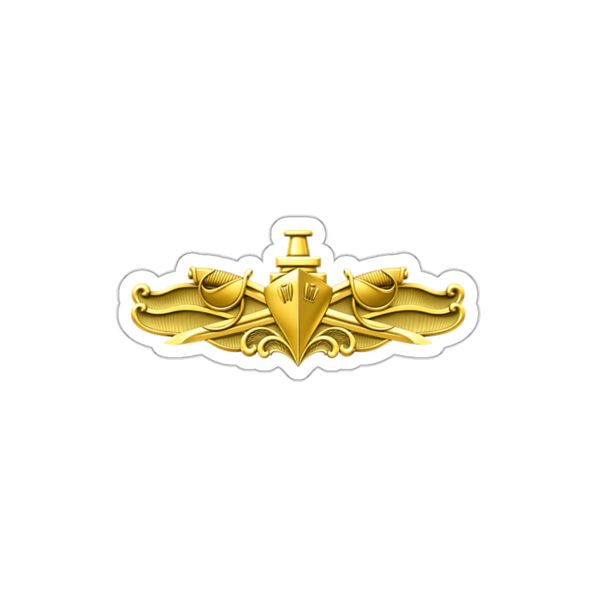 Die-Cut Vinyl Sticker - Navy - Badge - Surface Warfare Officer (SWO) wo txt - 3D - Enhanced