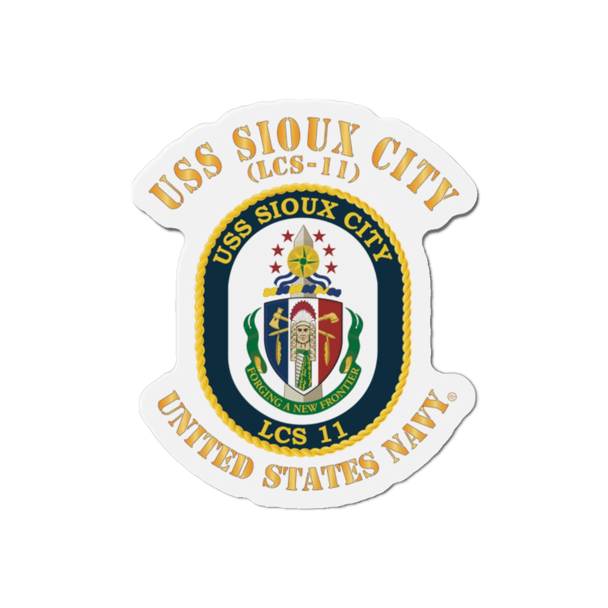 Die-Cut Magnet - Navy - USS Sioux City (LCS-11)