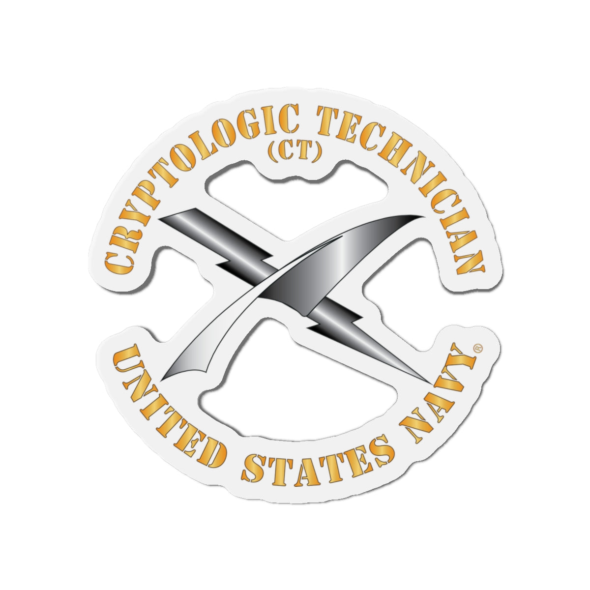 Die-Cut Magnet - Navy - Rate - Cryptologic Technician (CT)