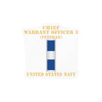 Kiss-Cut Vinyl Decal - Navy - Chief Warrant Officer 3 - CW03 - Veteran