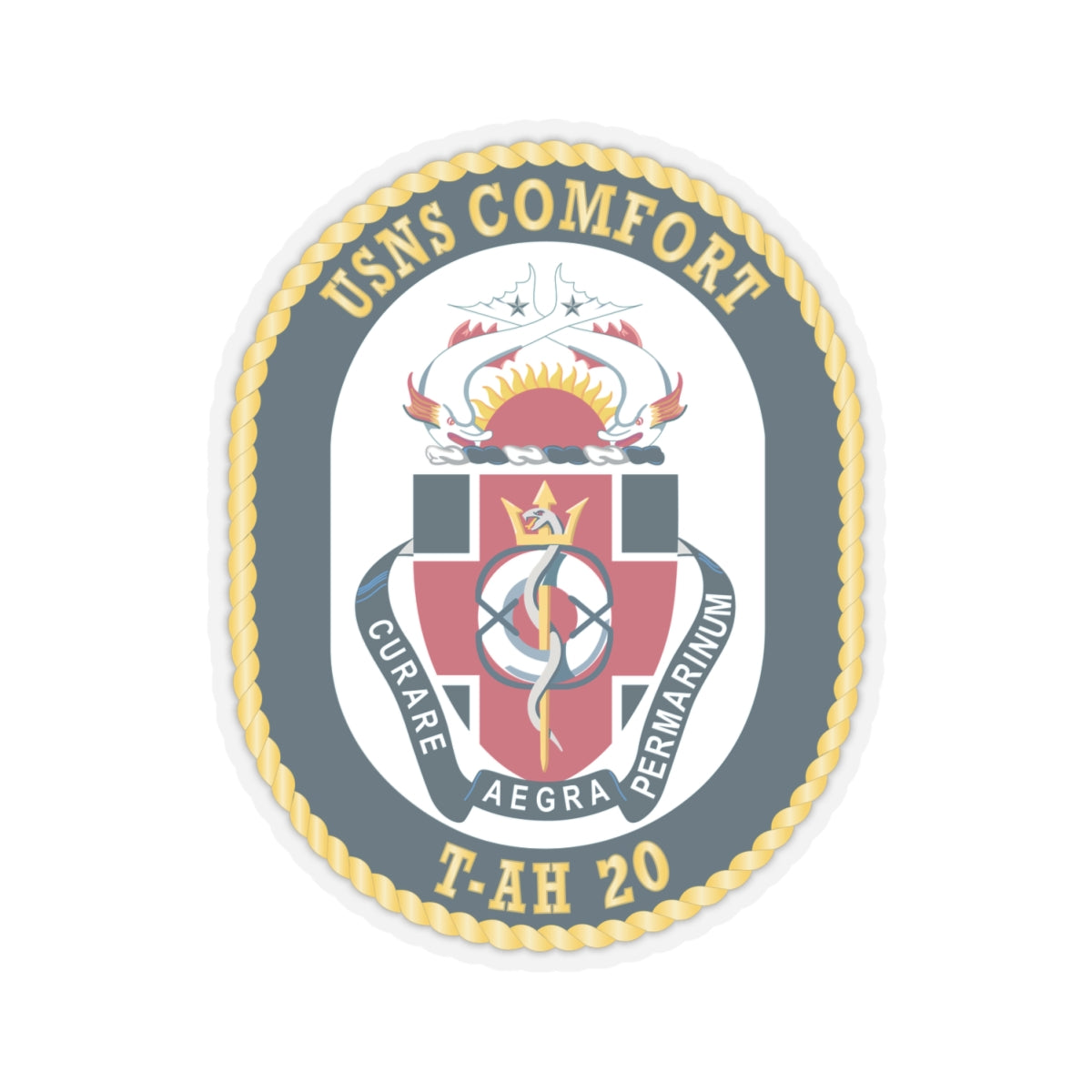 Kiss-Cut Stickers - Navy - USNS Comfort (T-AH 20) wo txt
