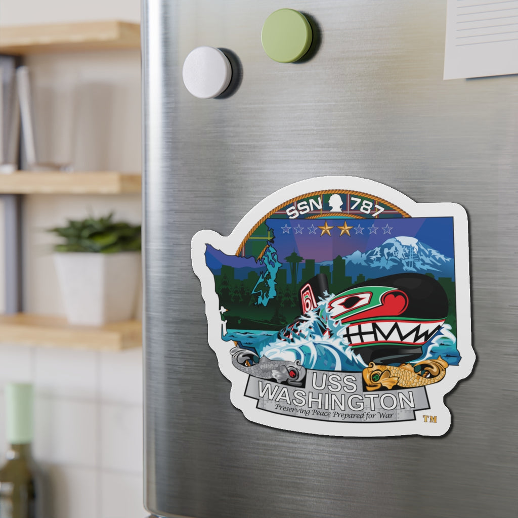 Die-Cut Magnet - Navy - USS Washington (SSN-787) wo txt X 300
