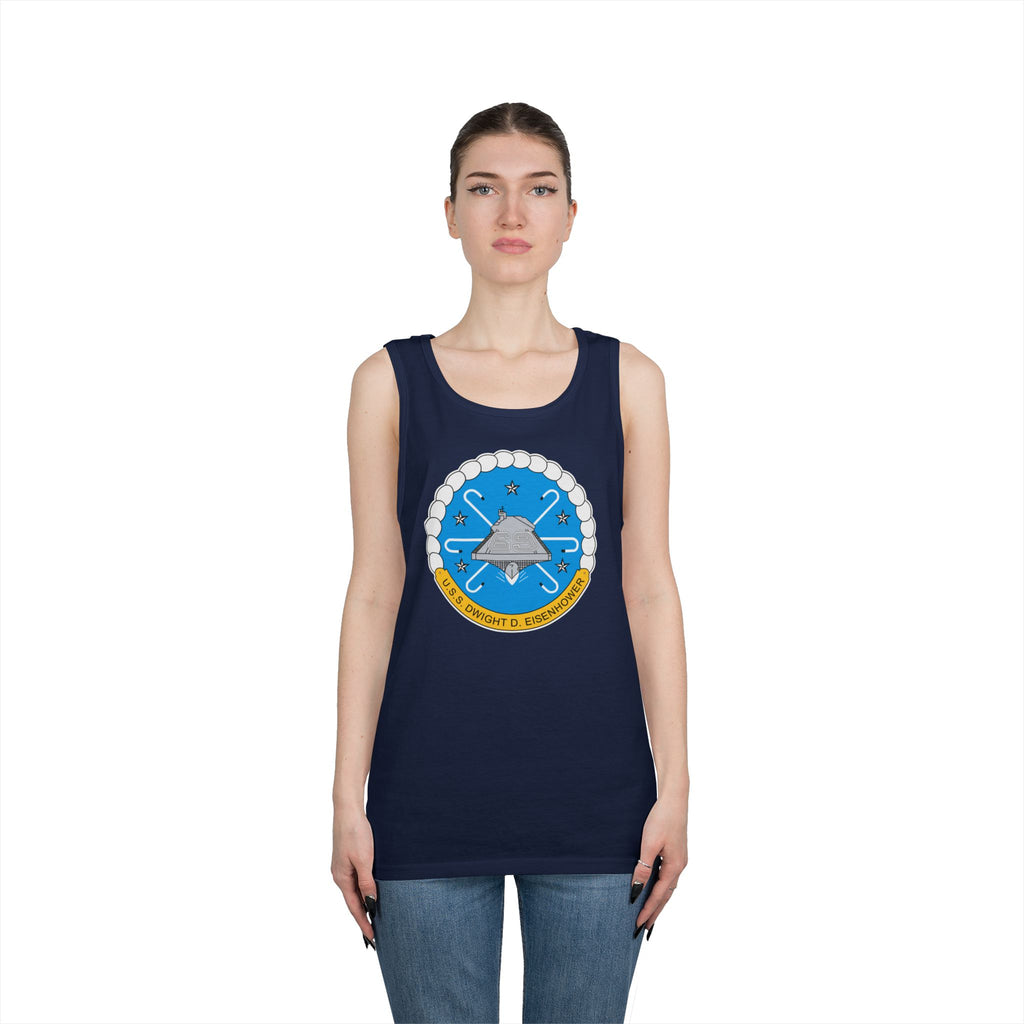 Unisex Heavy Cotton Tank Top - USS Dwight D. Eisenhower (CVN-69) Crest wo Txt