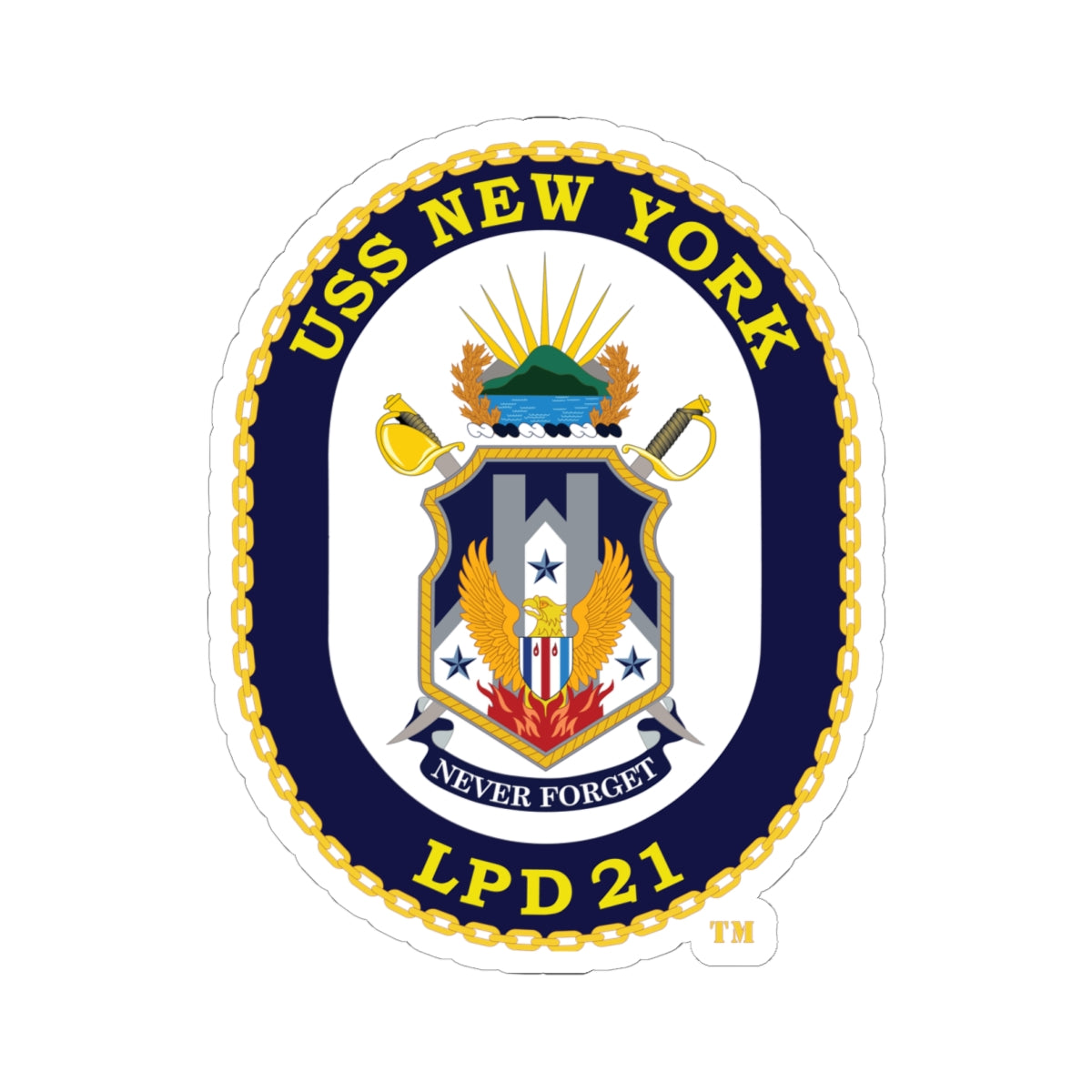 Kiss-Cut Stickers - Navy - USS New York (LPD-21) wo txt