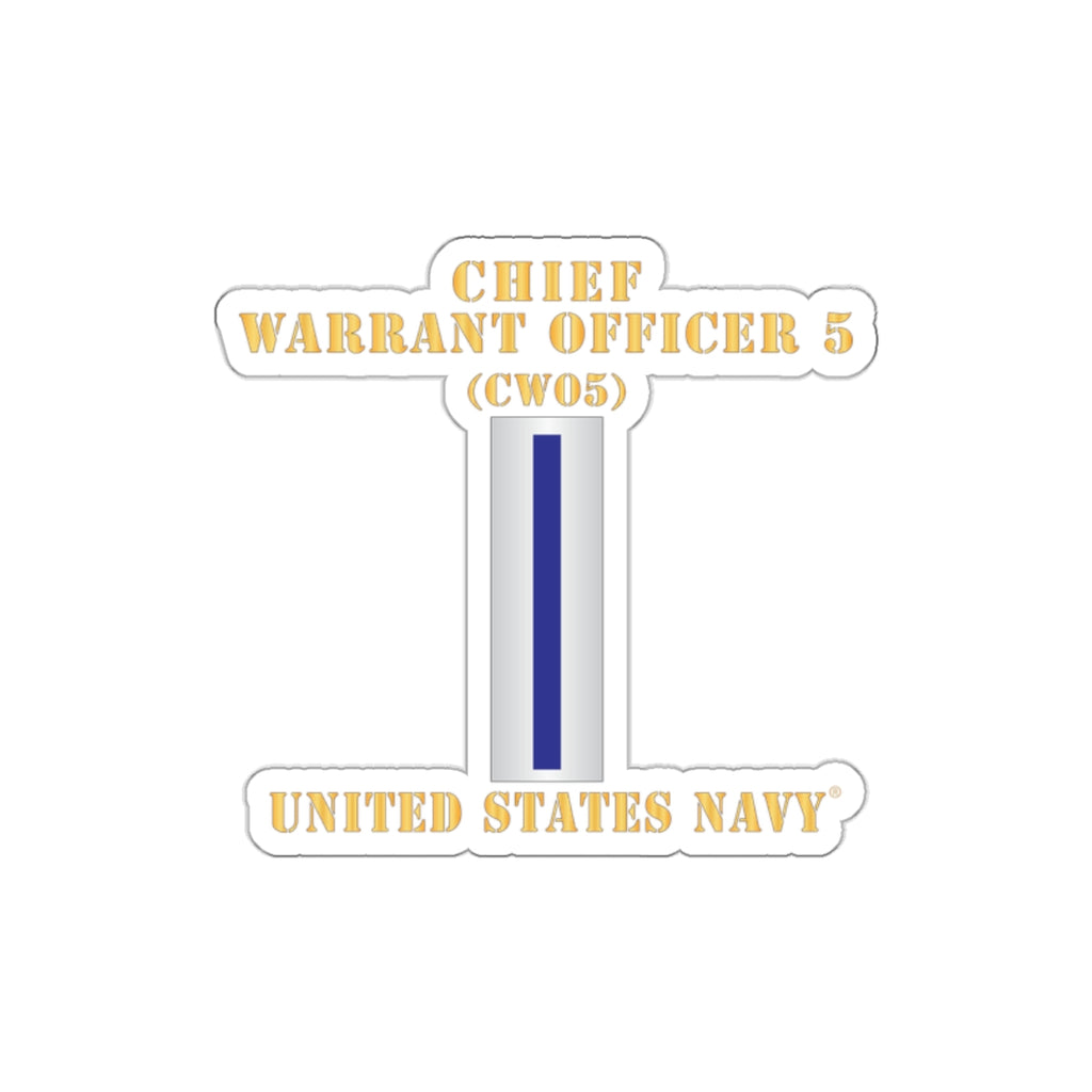 Die-Cut Vinyl Sticker - Navy - Chief Warrant Officer 5 - CW05
