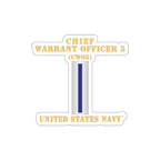 Die-Cut Vinyl Sticker - Navy - Chief Warrant Officer 5 - CW05