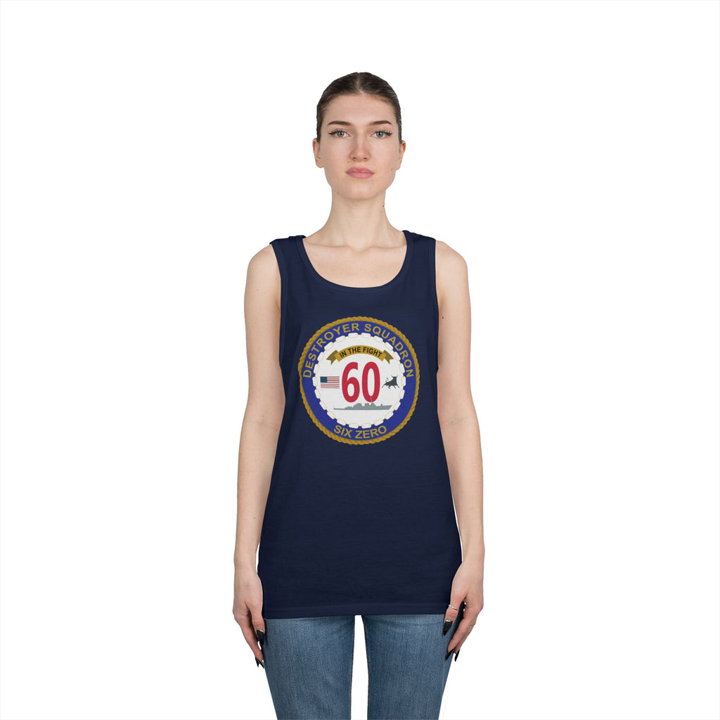 Unisex Heavy Cotton Tank Top - Navy - Destroyer Squadron 60 wo txt