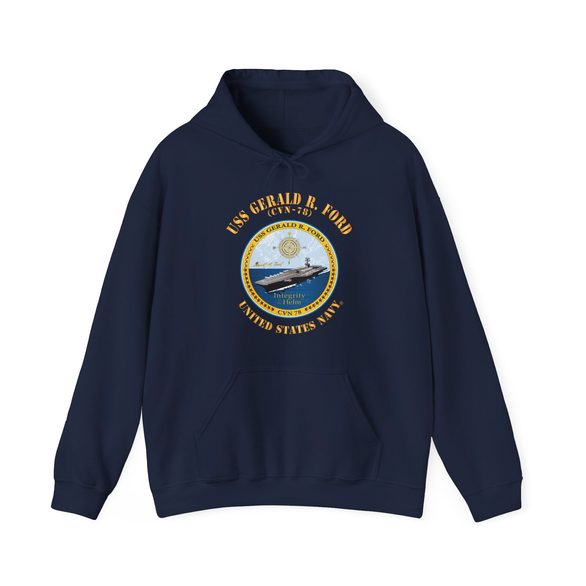 Unisex Heavy Blend™ Hoodies - Navy - USS Gerald R. Ford (CVN-78)