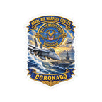 Kiss-Cut Vinyl Decal - NAVY - Naval Air Warfare Center - Coronado - Crest - with Scene - 3D - Enhanced