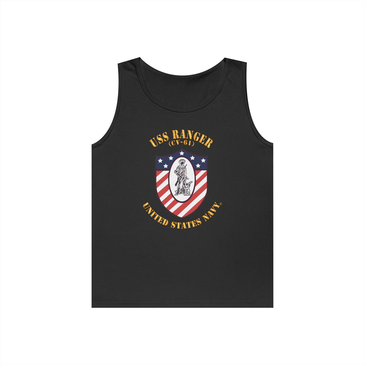 Unisex Heavy Cotton Tank Top - Navy - USS Ranger (CV-61) X 300