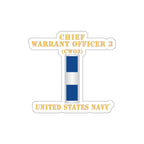 Die-Cut Vinyl Sticker - Navy - Chief Warrant Officer 3 - CW03