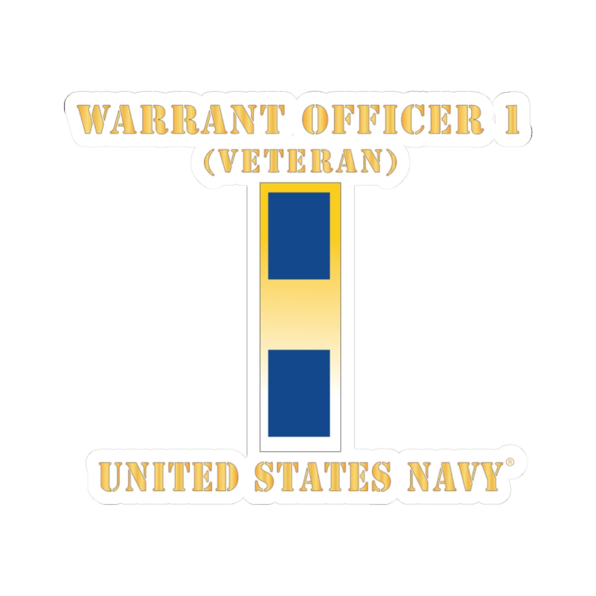 Kiss-Cut Stickers - Navy - Warrant Officer 1 - Veteran