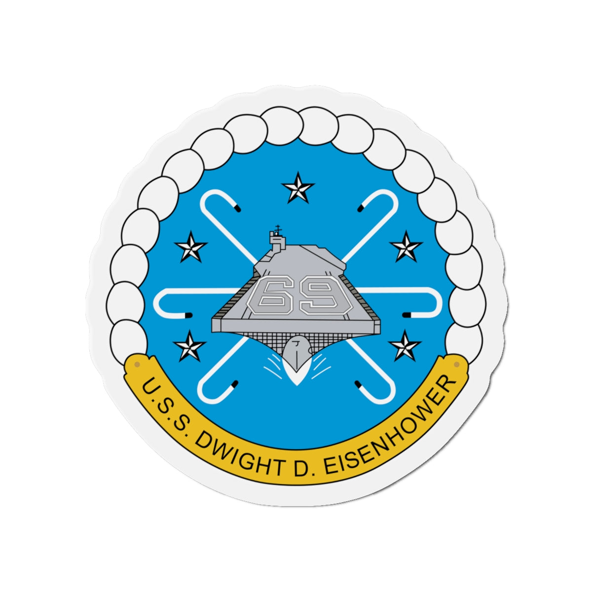 Die-Cut Magnet - USS Dwight D. Eisenhower (CVN-69) Crest wo Txt