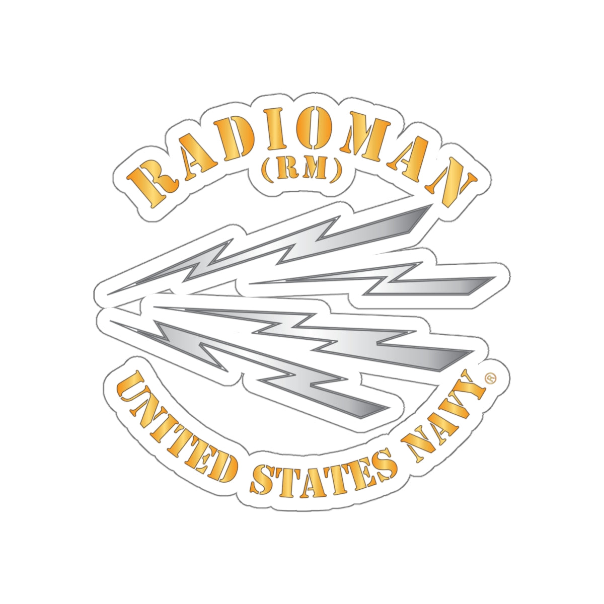 Die-Cut Vinyl Sticker - Navy - Rate - Radioman (RM)
