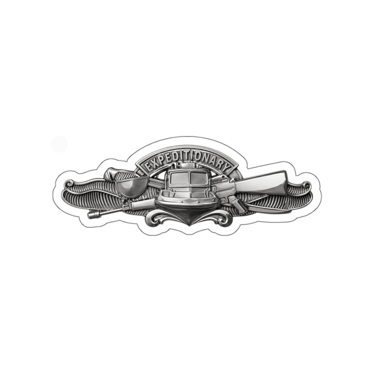 Die-Cut Vinyl Sticker - Navy - Badge - Expeditionary Warfare (EXW) wo txt - Officer - 3D - Enhanced