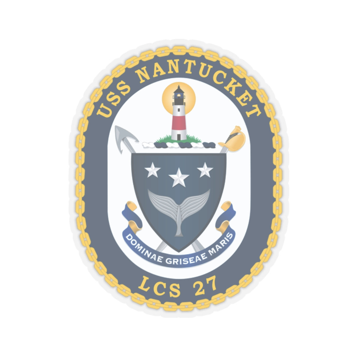 Kiss-Cut Stickers - Navy - USS Nantucket (LCS-27) wo txt
