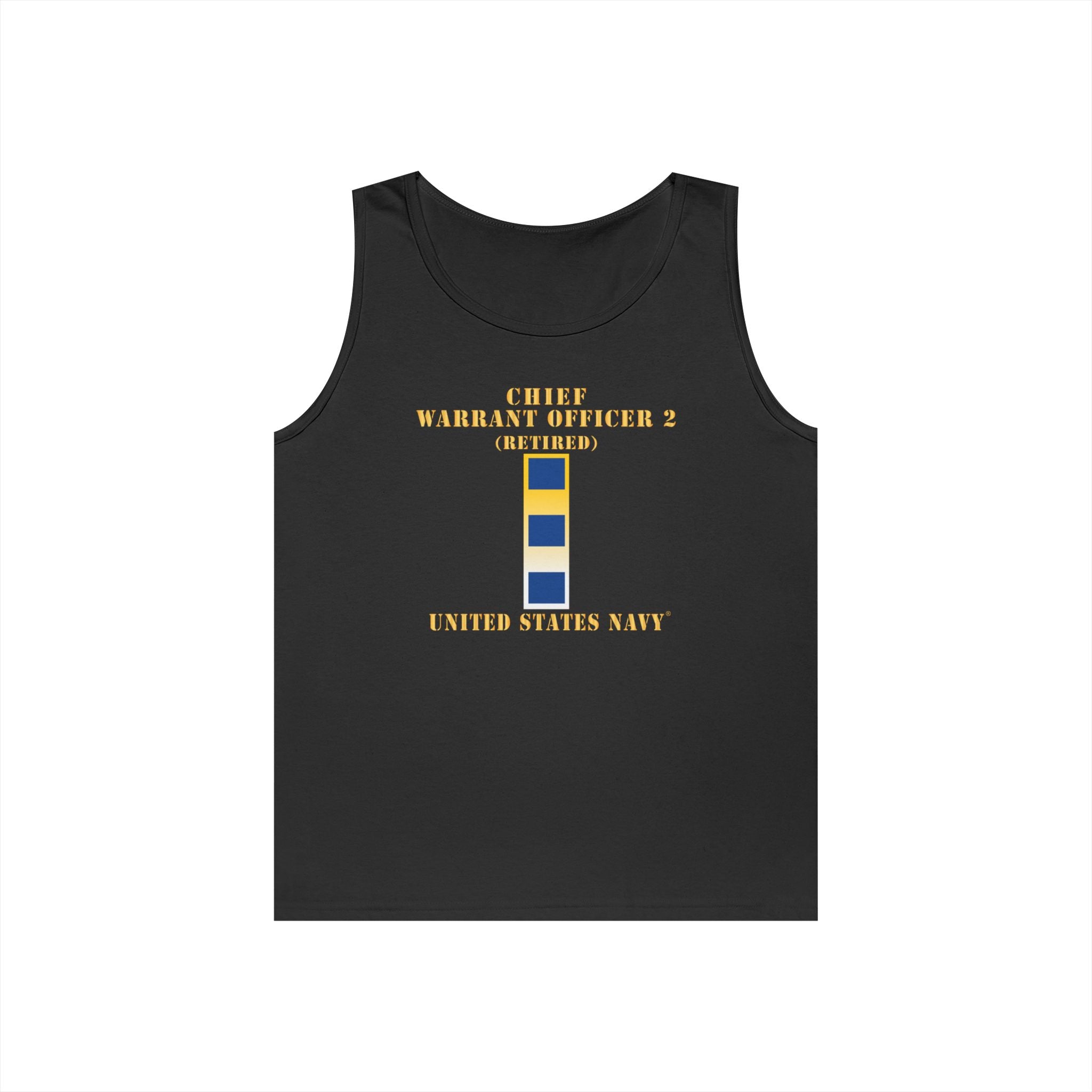 Unisex Heavy Cotton Tank Top - Navy - Chief Warrant Officer 2 - CW02 - Retired